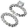 Rhodium Plated Brilliant CZ Bridal Ring Set